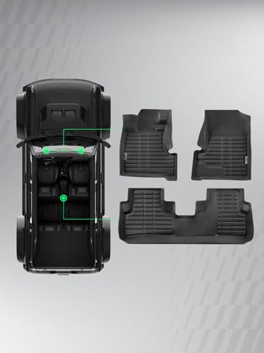 YHTAUTO Automotive All Weather Floor Mats Compatible with Honda CR-V 2007-2011, TPE Floor Liners All-Weather Protection Custom Fit, 1st & 2nd Row, Set of 3 Black - size: 2007-2011