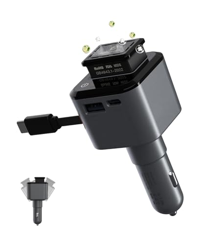 Magnetic Essential Oil Infused Car Air Freshener + retractable car charger 6-in-1 97.5W Rapid Charger (USB-C, Voltage Display) (Car Charger & Magnetic Air Freshene, Luxury Hilton) - color: Car Charger & Magnetic Air Freshene