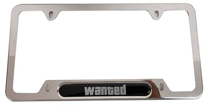 Wanted Level GTA License Plate Frame Cover Holder Stainless Steel Car Accessories Chrome 1Pc