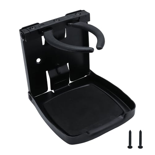 Cup Holders 304 Stainless Steel Adjustable Cup Holder Folding Cup Holders for Car Home Trucks RVs Vans Boats Campers Caravans Yacht（Black） - color: Black