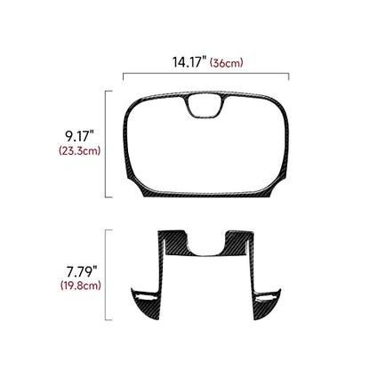 Car Central Console Navigation Screen Air Outlet Vent Decals for 2015-2023 Chrysler 300 / 300C / 300S / Limited/Touring Accessories Carbon Fiber Stickers - color: Center Air Outlet, 2015-2023