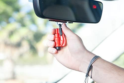 resqme The Original Emergency Keychain Car Escape Tool, 2-in-1 Seatbelt Cutter and Window Breaker, Made in USA, Family Pack of 3, Red, White, Blue - Compact Emergency Hammer - color: Red, White, Blue