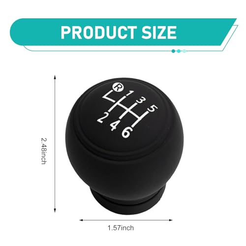 WZP Car Gear Shift Knob Cover, 6 Speed Silicone Anti-Slip Gear Shift Protector, Universal Interior Accessories for Most Vehicles (Black)