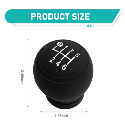 WZP Car Gear Shift Knob Cover, 6 Speed Silicone Anti-Slip Gear Shift Protector, Universal Interior Accessories for Most Vehicles (Black)