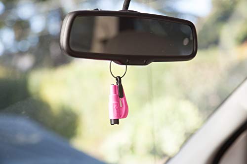 resqme The Original Emergency Keychain Car Escape Tool, 2-in-1 Seatbelt Cutter and Window Breaker, Made in USA, Family Pack of 3, Orange, Yellow, Pink - Compact Emergency Hammer - color: Pink, Yellow, Orange