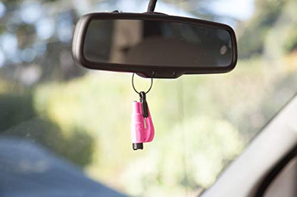 resqme The Original Emergency Keychain Car Escape Tool, 2-in-1 Seatbelt Cutter and Window Breaker, Made in USA, Family Pack of 3, Orange, Yellow, Pink - Compact Emergency Hammer - color: Pink, Yellow, Orange