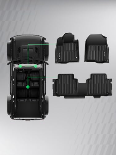 YHTAUTO Automotive Floor Mats Compatible with Honda CR-V CRV 2023-2026 (Include Hybrid), TPE All Weather Car Mats Waterproof Anti-Slip Odorless Floor Liner, 1st & 2nd Row, Set of 3 - size: 2023-2026
