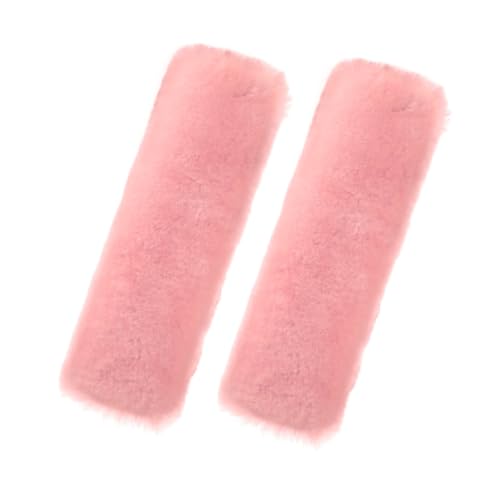 Andalus Genuine Sheepskin Car Seat Belt Cover Pad – Soft Fuzzy, Comfy Fluffy Seatbelt Covers, Shoulder Pad Neck Cushion Protector, Car Accessories for Woman, Man, Girl (Soft Pink, 2-Pack) - color: Soft Pink