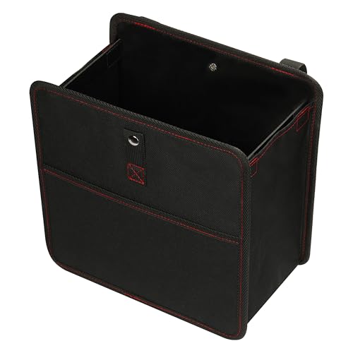 Simple Deluxe 3 Gallon Car Trash Can, Leak-Proof Car Garbage Can with Storage Pockets, Collapsible, Portable and Waterproof, Black - color: Black, size: 3 Gal