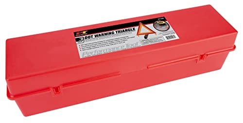 Performance Tool W1498 Large Early Warning Roadside Emergency Reflective Triangle, 3 Pack with Case (Dot Approved), 3 Pack