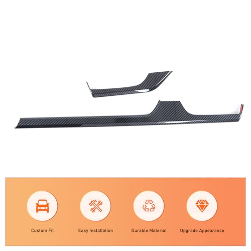 Car Center Console Trim Strips Compatible with Toyota Grand Highlander 2024 2025 2026,ABS Center Console Dashboard Panel Cover Strips Interior Decoration Accessories 2PCS (Carbon Fiber Pattern)