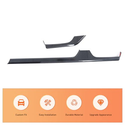 Car Center Console Trim Strips Compatible with Toyota Grand Highlander 2024 2025 2026,ABS Center Console Dashboard Panel Cover Strips Interior Decoration Accessories 2PCS (Carbon Fiber Pattern)