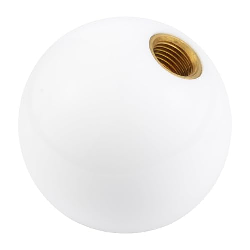 Abfer Ball Shift Knob 5 Speed Round Gear Stick Shifter Knobs Car Shifting Lever Handle Transmission Fit for Most Automatic Manual Vehicles (White) - color: White