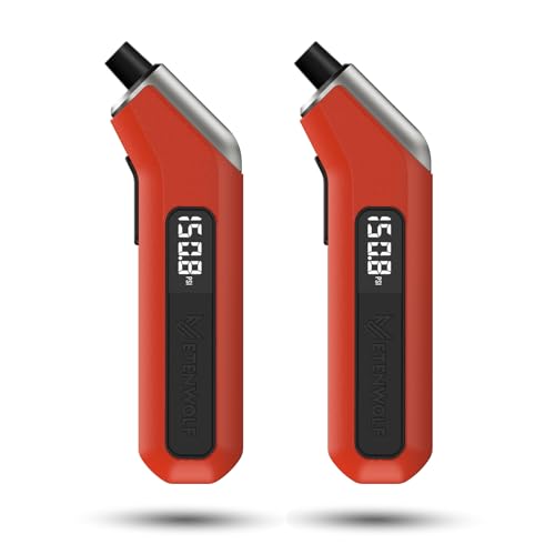 ETENWOLF Digital Tire Pressure Gauge 2 Pack, Industrial Tire Gauge 3-200 PSI, Calibrated to ANSI B40.7 Grade 2A(Plus-Minus 0.5%), Air Pressure Gauge with Replaceable AAA Batteries (Vivid Orange) - color: vivid orange