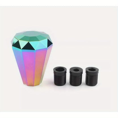 JDM Diamond Brunt Manual Gear Shift Knob | Multi-Color Acrylic with Metallic Finish | Fit for American Cars | Durable & Stylish Car Interior Accessory, Cute Car Gear Shifter Cover