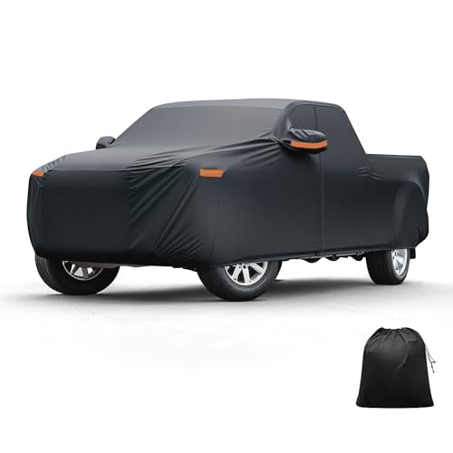 X AUTOHAUX Car Cover Outdoor Waterproof Sun Rain Snow Hail Protection with Left Side Door Zipper 210D-PU for Ford for Ranger