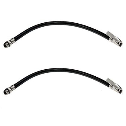 Modengzhe 2 Pcs Tire Inflator Rubber Hose with Zinc Alloy Locking Air Chuck and Standard Tire Valve Fine Thread for Car Truck Black