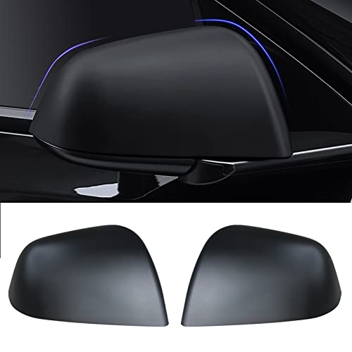 Model Y Side Mirror Cover, Mirror Cap 2 PCS Matt Black Rearview Mirror Cover for Model Y (2021-2024) - color: Matt Black