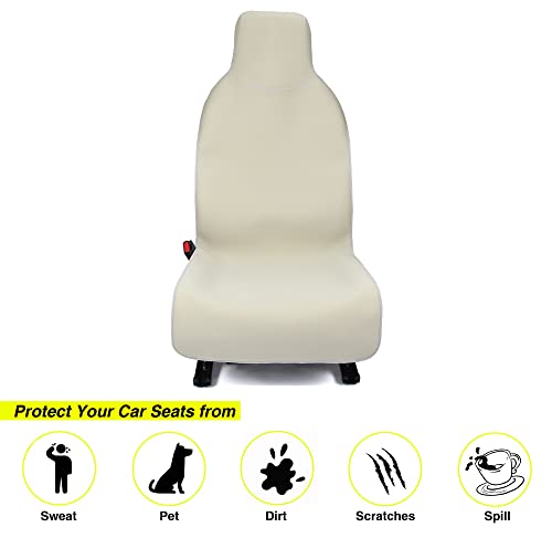 VSHIELD Waterproof Neoprene Car Seat Cover, Sweatproof Non-Slip Seat Protector, Universal Fit for Front Bucket or Rear Bench Seat of Cars, SUVs, Vans, Trucks, Compatible with Airbags and Armrests - color: Khaki