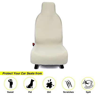 VSHIELD Waterproof Neoprene Car Seat Cover, Sweatproof Non-Slip Seat Protector, Universal Fit for Front Bucket or Rear Bench Seat of Cars, SUVs, Vans, Trucks, Compatible with Airbags and Armrests - color: Khaki