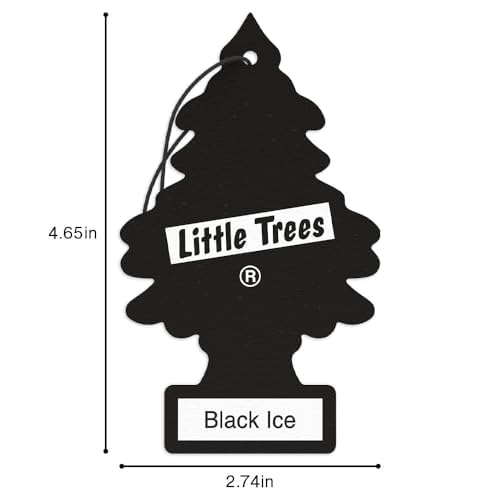 LITTLE TREES Car Air Freshener | Hanging Tree Provides Long Lasting Scent for Auto and Home | Black Ice, 24 Air Fresheners - color: Black Ice