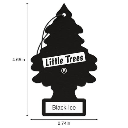 LITTLE TREES Car Air Freshener | Hanging Tree Provides Long Lasting Scent for Auto and Home | Black Ice, 24 Air Fresheners - color: Black Ice