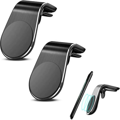 2Pcs Black Universal Phone Holder Clip Car Air Vent Magnetic Mount Holder Bracket for GPS Suporte Celular Car Phone, Vent Clip Phone Holder,Cell Phone Automobile Cradles