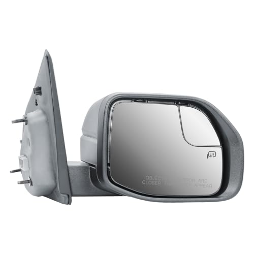 Replacement Passenger Right Side Door Mirror Power and Heated Glass with Blind Spot Glass Textured Black Cover for 2022-2025 Ford Maverick - color: Passenger (RH) Side