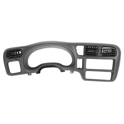 KUAFU Dash Trim Bezel Cover Compatible with 1998-2004 Checy Chevrolet S10/ Blazer GMC Jimmy Paint ABS Plastic Grey Center Console Radio Dashboard Panel Instrument Replacement Lid(Fit Single Din Only) - color: Gray
