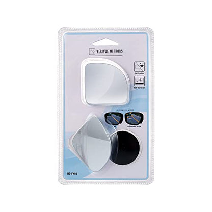 Verivue 2.5-Inch Fan-Shaped Blind Spot Mirrors for Cars, Universal Fit, HD Convex Wide Angle, Stick-On Frameless Side Mirror Blindspot, Adjustable Design Blind Spot Mirrors 2-Pack - size: Fan Shaped