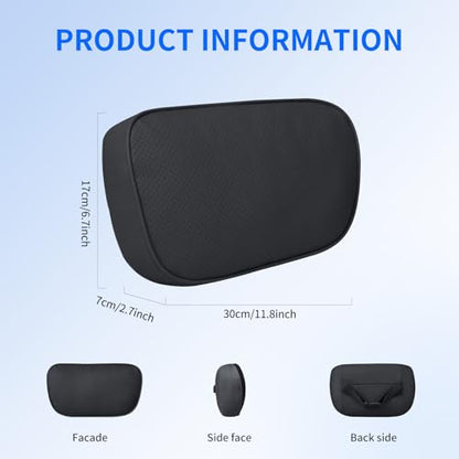 CarCarte Car Headrest Pillow, 2 Pack Car Neck Pillows for Neck Support, Super Soft Ergonomic Du-Pont Bio Cotton Head Rest Pillow for Driving Travel Pillow with Adjustable Strap (Black, Shaped Style) - color: Black1