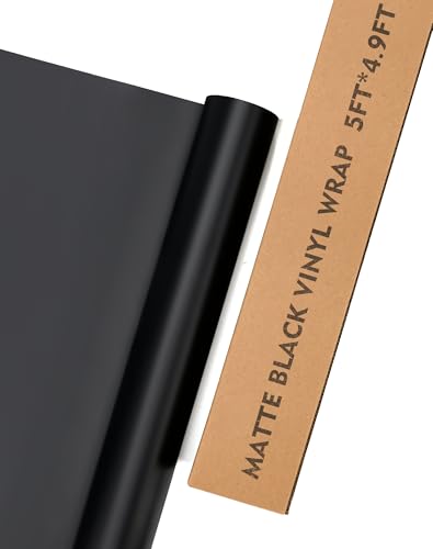 Matte Black Vinyl Wrap Film for Cars, 5ft x 4.9ft Car Vinyl Wrap Roll for Car Body Protection, Scratch Resistance with Air Release Technology (Matte Black) - color: Matte Black, size: 5ft x 4.9ft