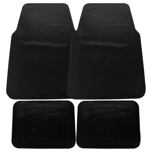 Ipetboom Car Floor Mats 4pcs Set PVC Waterproof Anti-Slip Vehicle Foot Mats All-Season Sturdy Universal Fit Automotive Floor Protection for Cars Suvs