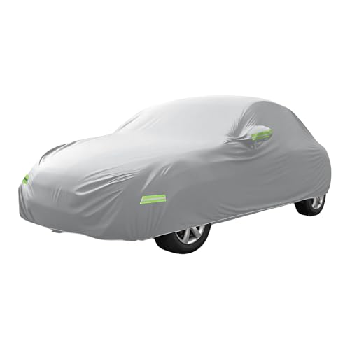 X AUTOHAUX for Volkswagen New Beetle Cover Car Cover for Volkswagen New Beetle 1998-2019 Outdoor Full Car Cover All Weather Protection with Zipper Silver Tone