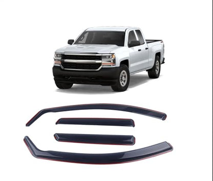 in-Channel Rain Guards 4-Piece Compatible with 2014-2018 Chevrolet Silverado & GMC Sierra 1500,2015-2019 Silverado & Sierra 2500 HD/3500 HD Window Visors Side Window Deflectors Shield Shade - size: 14-18 Chevrolet Silverado & GMC Sierra
