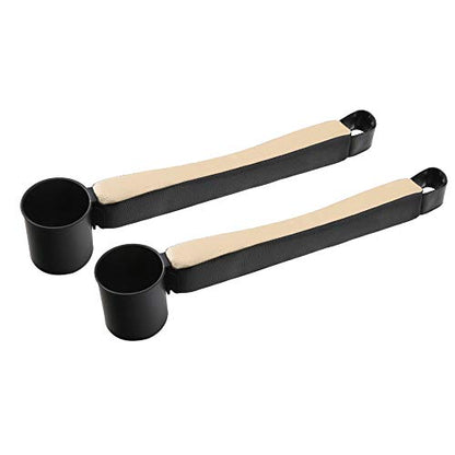 Supin 2 Prices Car Seat Gap Filler Pad PU Leather Console Side Pocket Organizer and one Cup for Cellphone Wallet Coin Key (Black+Beige) - color: Black+Beige