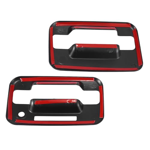 X AUTOHAUX 4pcs Gloss Black Exterior Door Handle Cover for Ford F-150 4DR 2004-2014 Car Outside Decor Trim