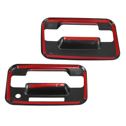X AUTOHAUX 4pcs Gloss Black Exterior Door Handle Cover for Ford F-150 4DR 2004-2014 Car Outside Decor Trim