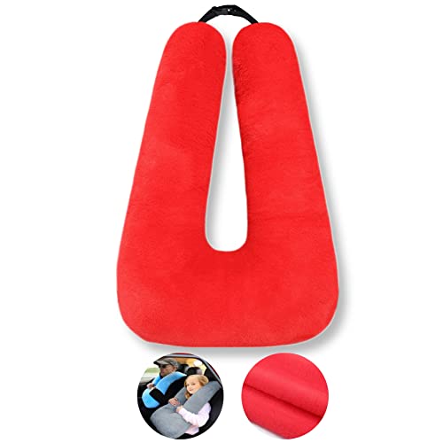 FHSGGP Travel Pillow Car Pillow Kid Car Sleeping The Sleeping Aid for Adults and Kids on Road Trips Kids Travel Pillow Red - color: A-red