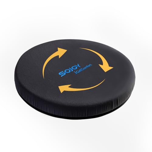 Sojoy iGelComfort Deluxe Gel Swivel Seat Cushion with Supportive Memory Foam 360 Degrees Rotating Seat Cushion for Home,Stool Chair,Office (Black, 13.5 * 13.5 * 1.75 inches) - color: Black, size: 13.5 x 13.5 x 1.75 inches