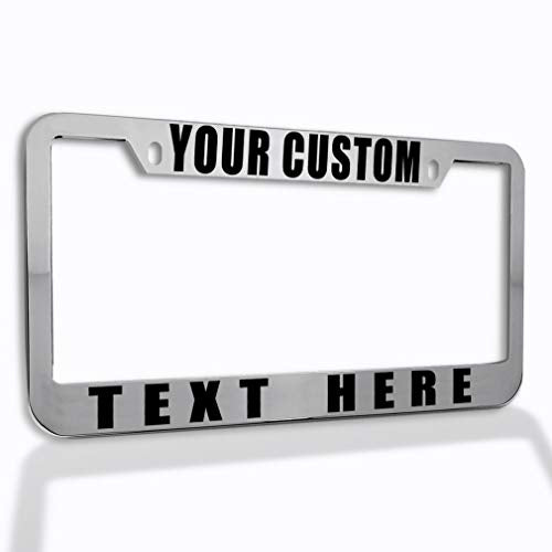 Speedy Pros Funny License Plate Frame Custom Personalized Text Zinc Cute Car Accessories License Plate Holder Chrome 2 Holes 1 Frame - color: Chrome 2 Holes
