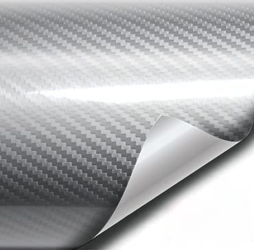 VViViD Epoxy High Gloss Carbon Fiber Automotive Vinyl Wrap (3ft x 5ft, Silver) - color: Silver, size: 3ft x 5ft