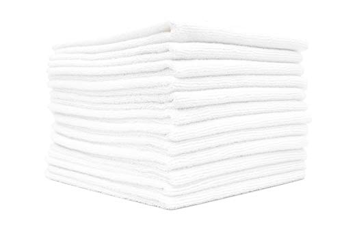 The Rag Company - All-Purpose Microfiber Terry Cleaning Towels - Commercial Grade, Highly Absorbent, Lint-Free, Streak-Free, Kitchens, Bathrooms, Offices, 300gsm, 12in x 12in, White (12-Pack) - color: White, size: 12in x 12in