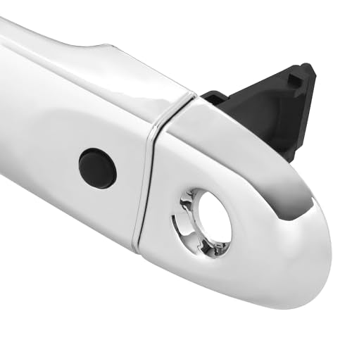 Auto Dynasty Factory Style Front Exterior Car Door Handle Cover with Keyhole and Smart Entry Compatible with Nissan Cube Juke Versa 2009-2019, Driver Left Side, Chrome Black