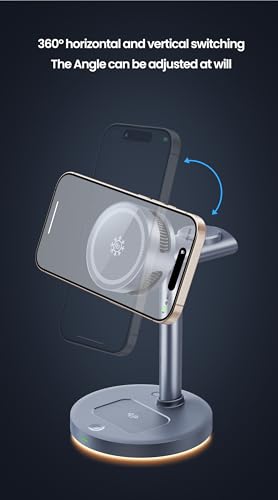 Qi2.2 Certified 25W Semiconductor Cooler Wireless Charger, 3 in 1 Charging Station with ice Block Silent Cooling Fan, Compatible with iPhone 17/16/15/14/13/12, Apple Watch, AirPods (Gray) - color: gray