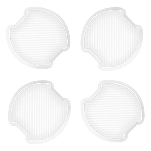 4Pcs Semi-Transparent Carbon Fiber Like Car Door Handle Cup Protective Sticker Auto Door Paint Guard(L) - color: Semi-Transparent, size: Large