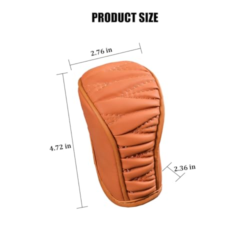 Zpana Car Gear Shift Knob Cover, Leather Automatic Vehicle Shifter Knob Protector, Anti-Slip Auto Interior Gear Stick Lever Handle Protection Cover, Universal for SUV, Sedan, Truck (Brown) - color: Brown