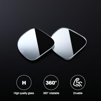 Mudder 4 Pcs Blind Spot Automobile Car Mirror Glass Frameless Convex Mirror Blindspot Side Blindspot Rearview Wide-angled Rear View Mirrors with Adjustable Stick for Suv Trucks Car Accessories