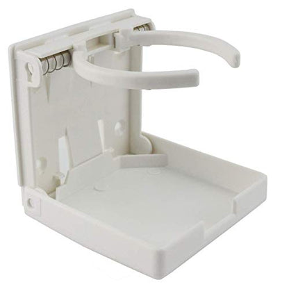 TIHOOD 2PCS Adjustable Folding Drink Holder with Screws/Adjustable Cup Holder for Marine/Boat/Caravan/Car (White) - color: White