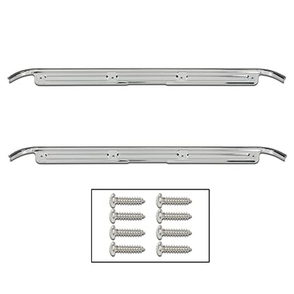 GRAND ORANGE Door Sill Plates w/Hardware Pair Compatible with GMC Chevy C10 C20 C30 K10 K20 K30 Truck 1967 1968 1969 1970 1971 1972, 28864, Chrome Door Sill Plates Guards Accessories - size: Fit Chevy GMC C10 C20 1967-1972